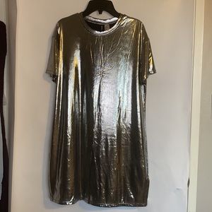 H&M Divided Metallic Silver Shirt Dress 🛸